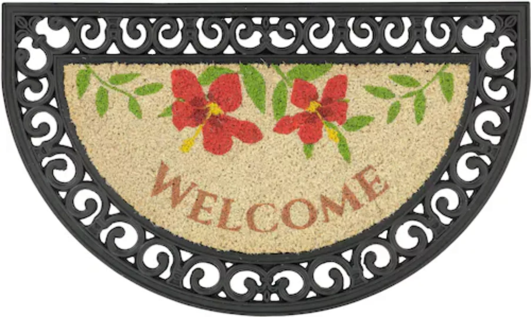 ASTRA-Kollektion Fußmatte Coco Relief Welcome Blumen 45 cm x 75 cm günstig online kaufen