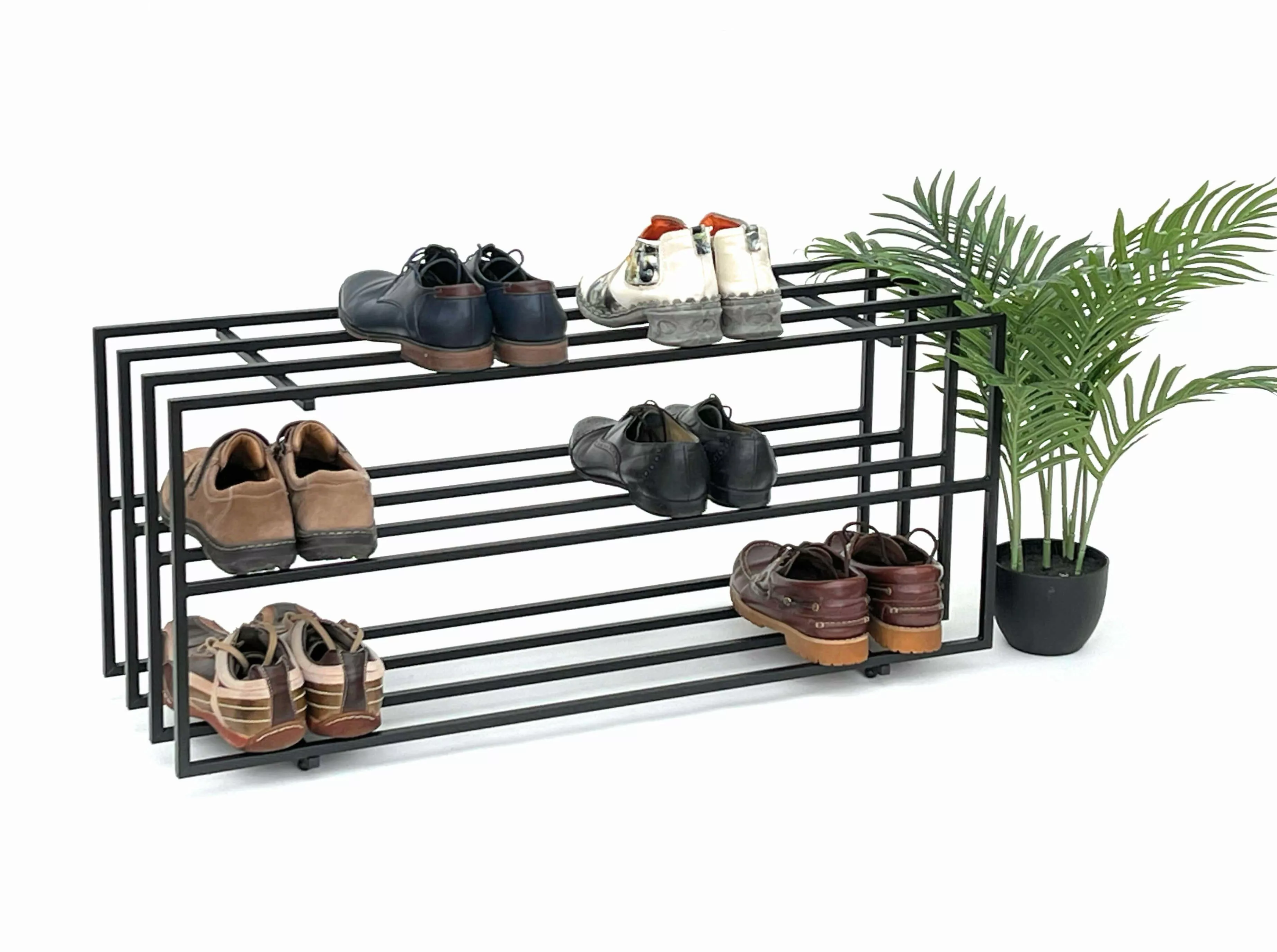 DanDiBo Schuhregal Metall Schwarz 3 Ebenen günstig online kaufen