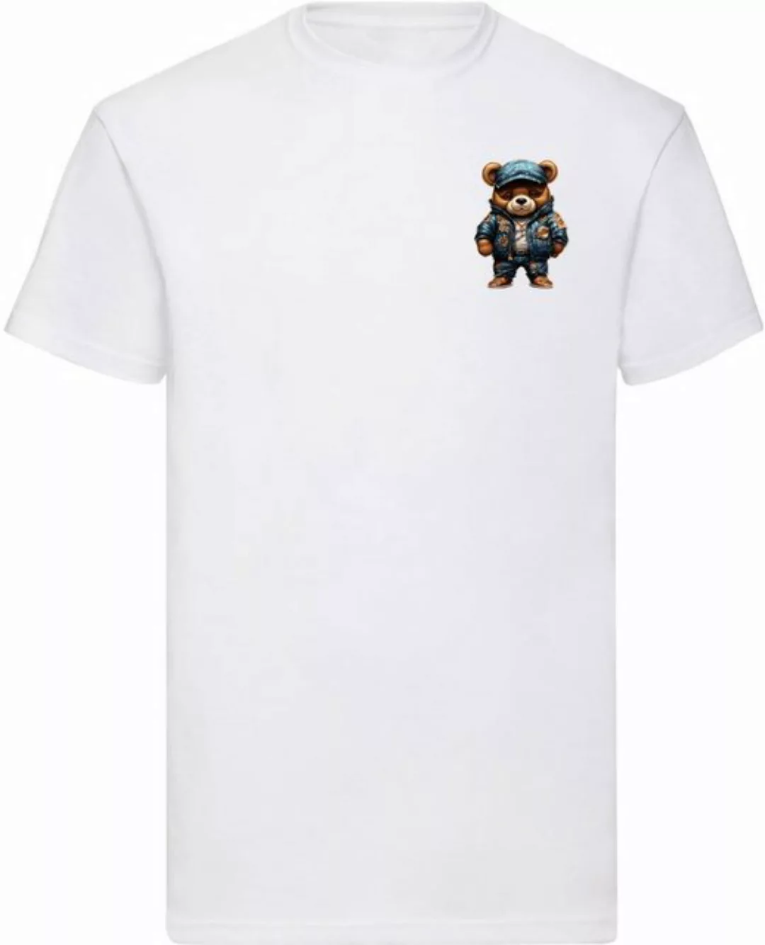 Banco T-Shirt Herren T-Shirt Gangster Bär mit blauer Jacke und Kappe 100% B günstig online kaufen