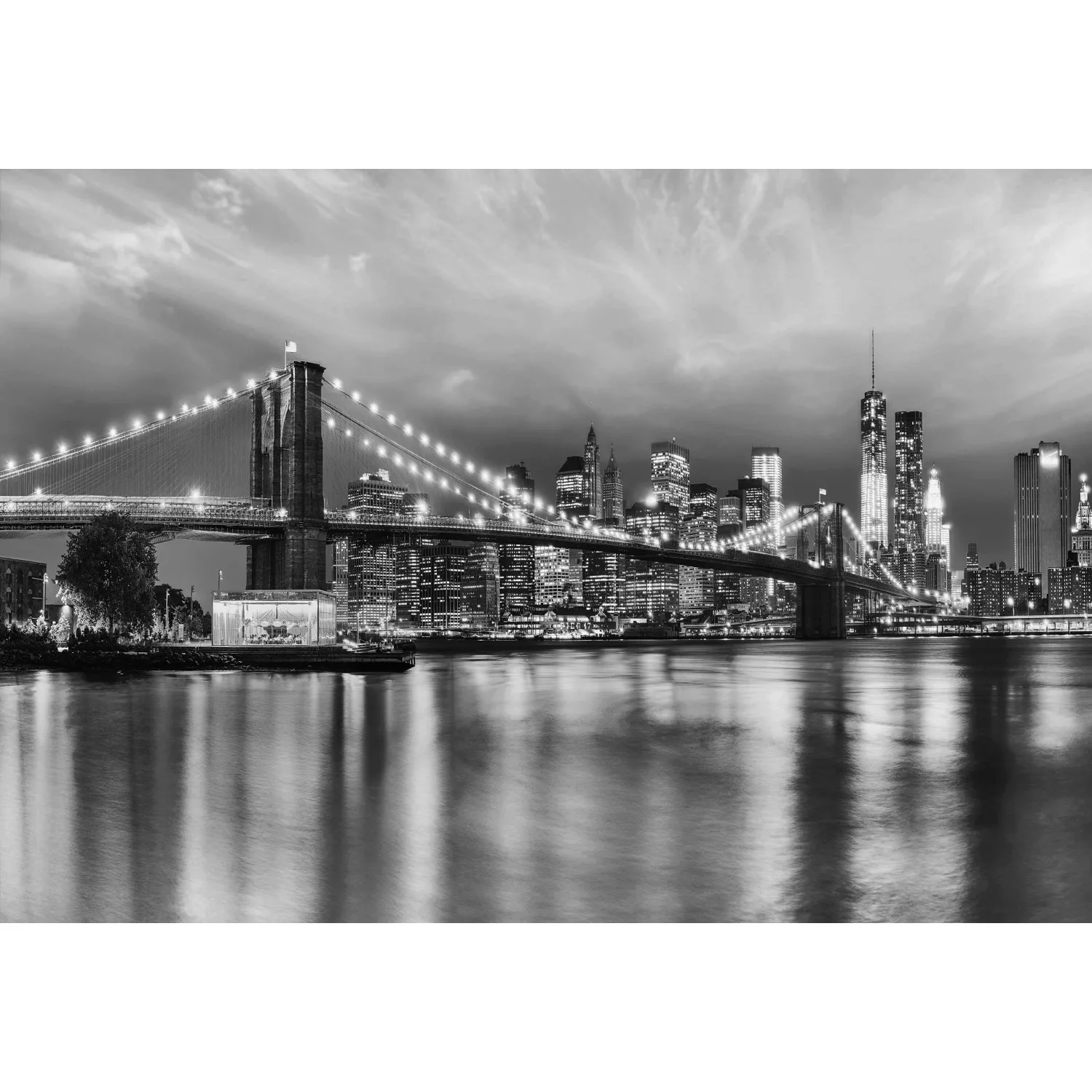 Komar Fototapete »Papier Fototapete - Brooklyn B/W - Größe 368 x 254 cm«, b günstig online kaufen