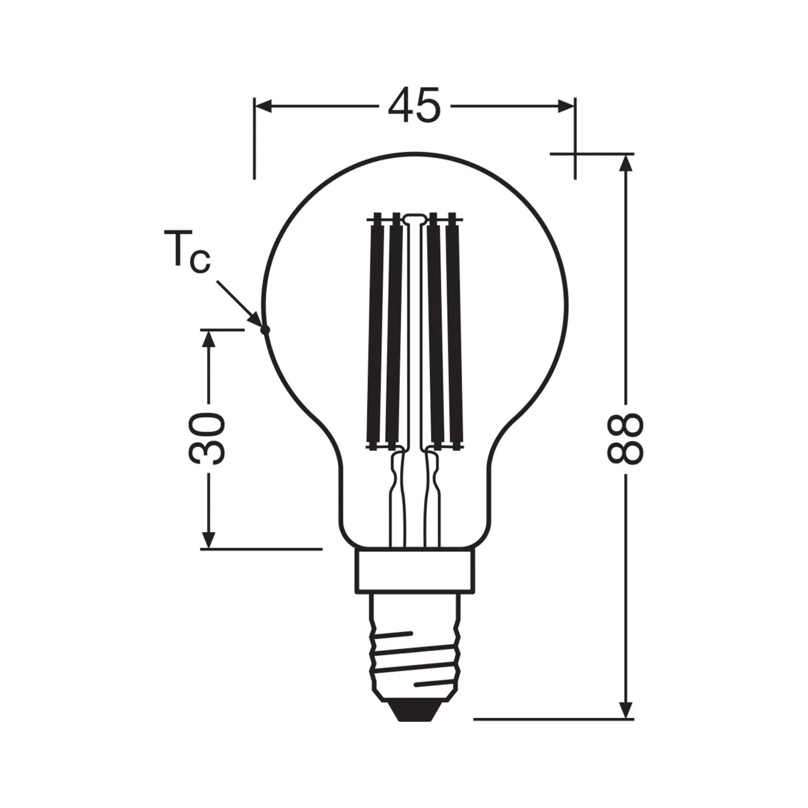 OSRAM LED-Leuchtmittel Tropfen Filament E14 2,2W 4000K 470lm günstig online kaufen