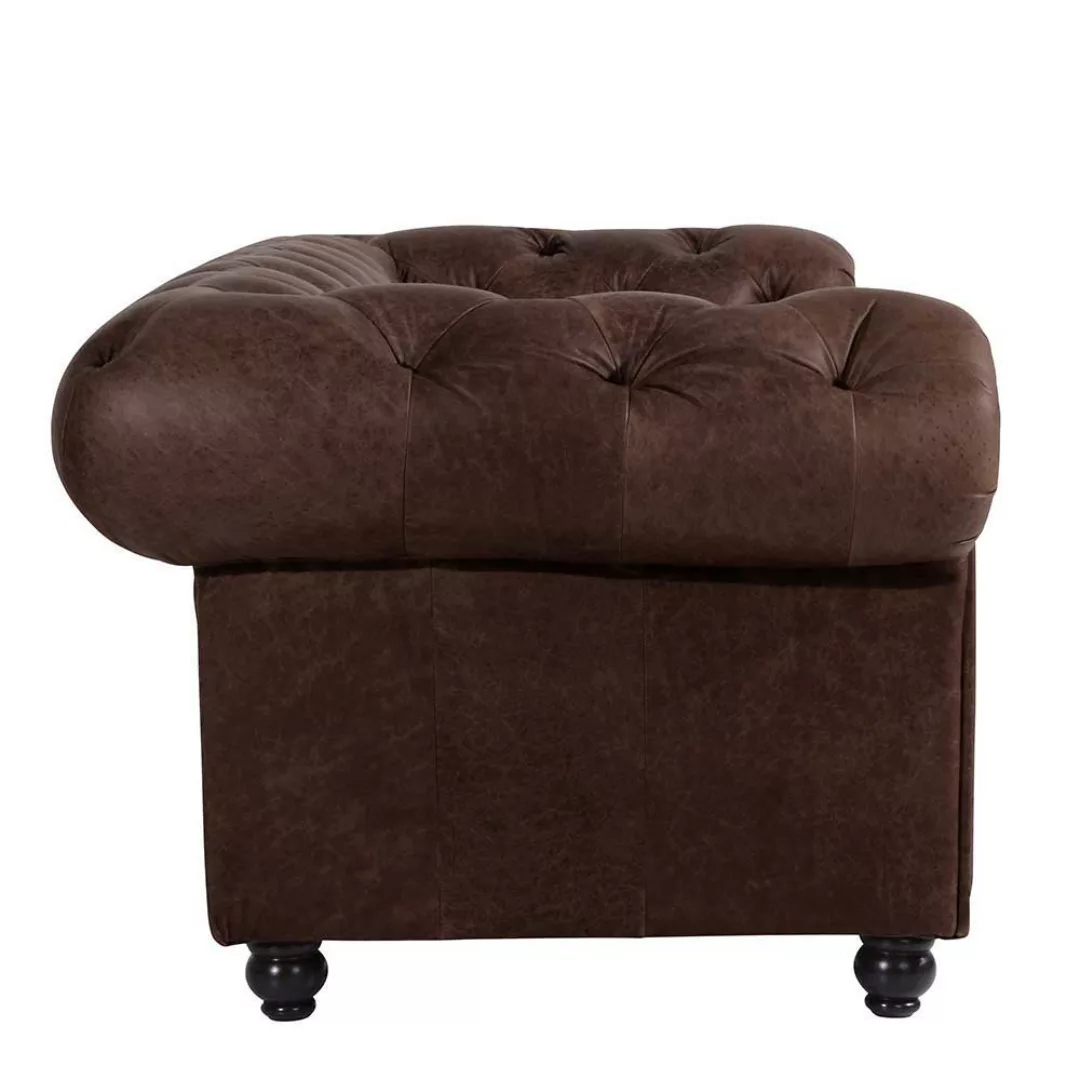 Ledersofa 2 Personen braun im Chesterfield Stil 196 cm breit günstig online kaufen