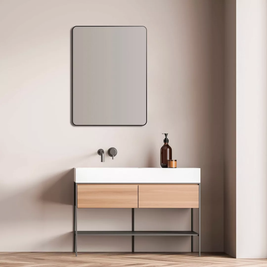 Talos Badspiegel »Picasso schwarz 60x80 cm«, hochwertiger Aluminiumrahmen günstig online kaufen
