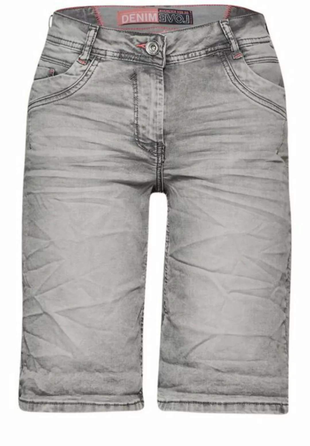 Cecil Dehnbund-Hose Style NOS Scarlett Shorts Grey günstig online kaufen