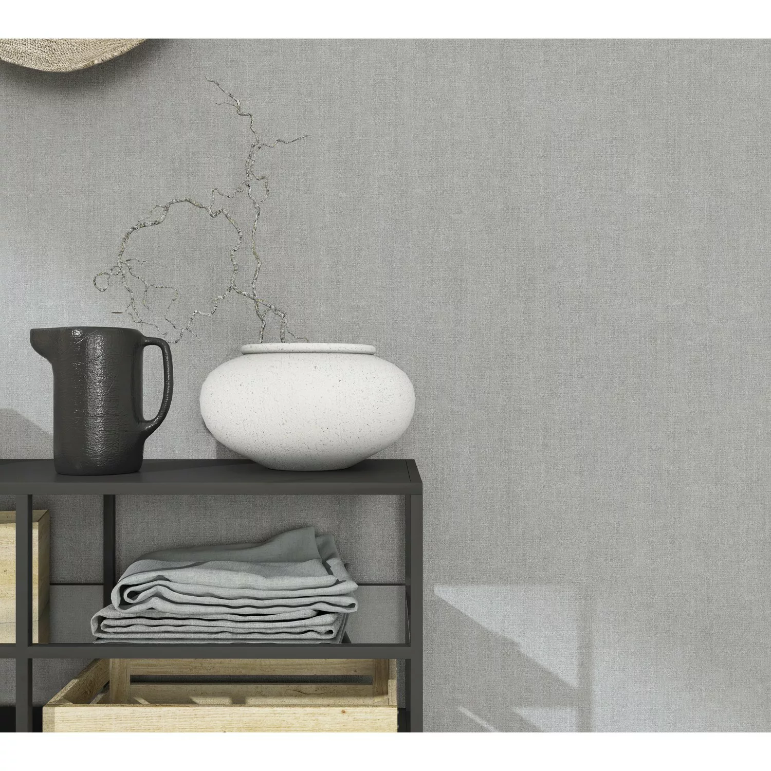 Marburg Vliestapete Natural Opulence Glanz Grau-Silber FSC® günstig online kaufen