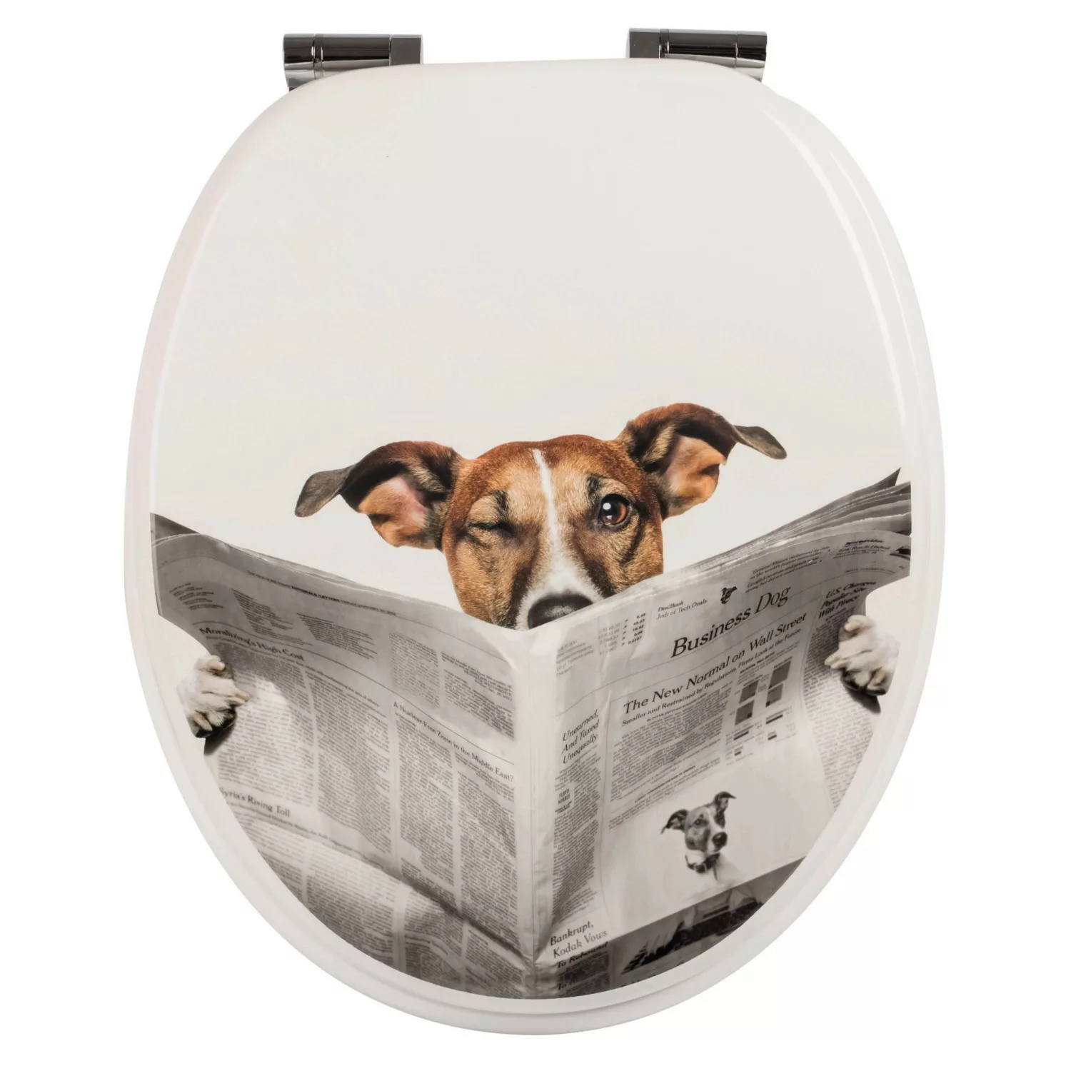 Calmwaters WC Sitz Motiv Schlauer Hund Absenkautomatik Holzkern 26LP2830 günstig online kaufen