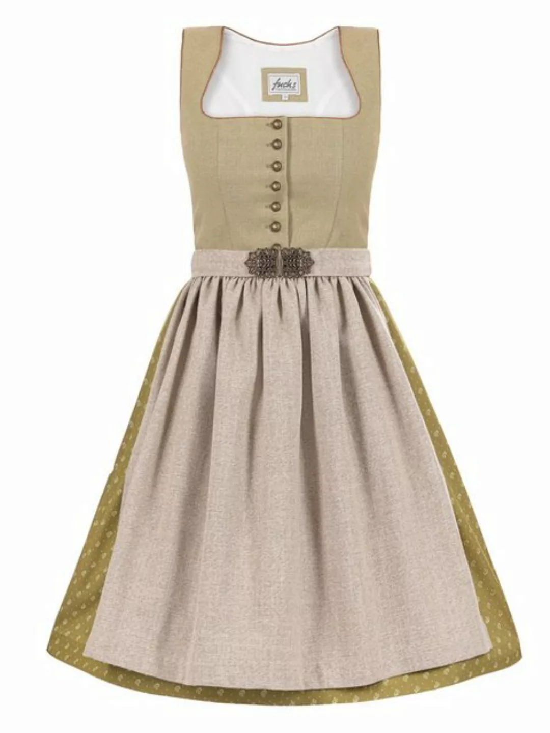 Trachten24.de Dirndl Midi Dirndl Lotti moos (2-tlg) Rockteil 70cm günstig online kaufen