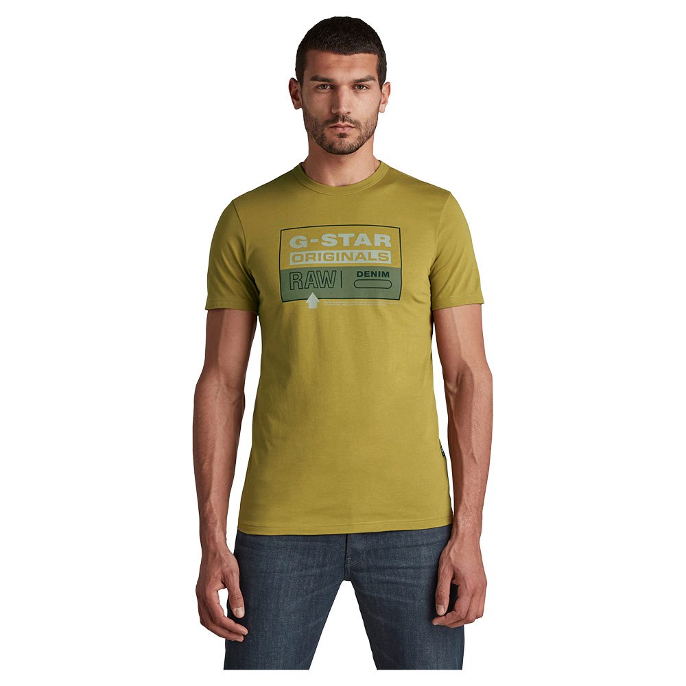 G-star Color Block Originals Slim Kurzarm Rundhalsausschnitt T-shirt L Gold günstig online kaufen