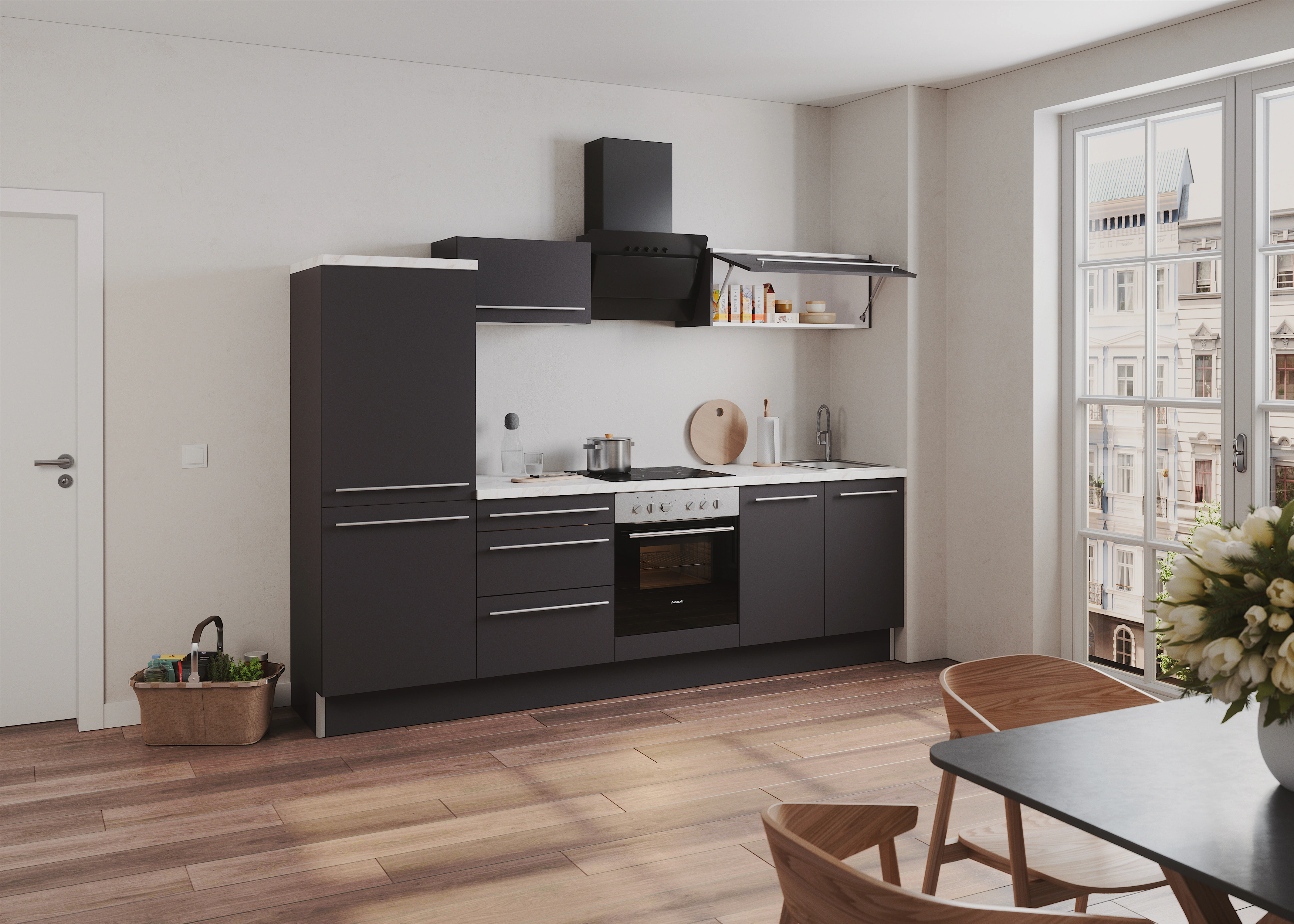 KOCHSTATION Küche »KS-Bern2«, Breite 270 cm, wahlweise mit E-Geräten, Seite günstig online kaufen