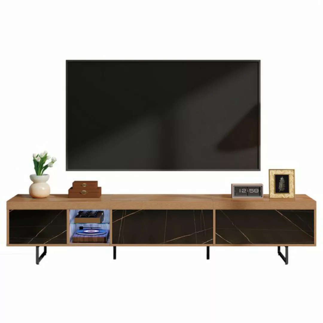 Refined Living TV-Schrank Lowboard mit LED, Marmoroberfläche,Fernsehtisch m günstig online kaufen