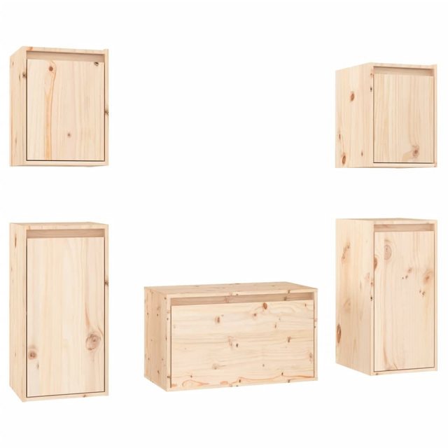 vidaXL TV-Schrank TV-Schränke 5 Stk Massivholz Kiefer Lowboard Lowboard günstig online kaufen