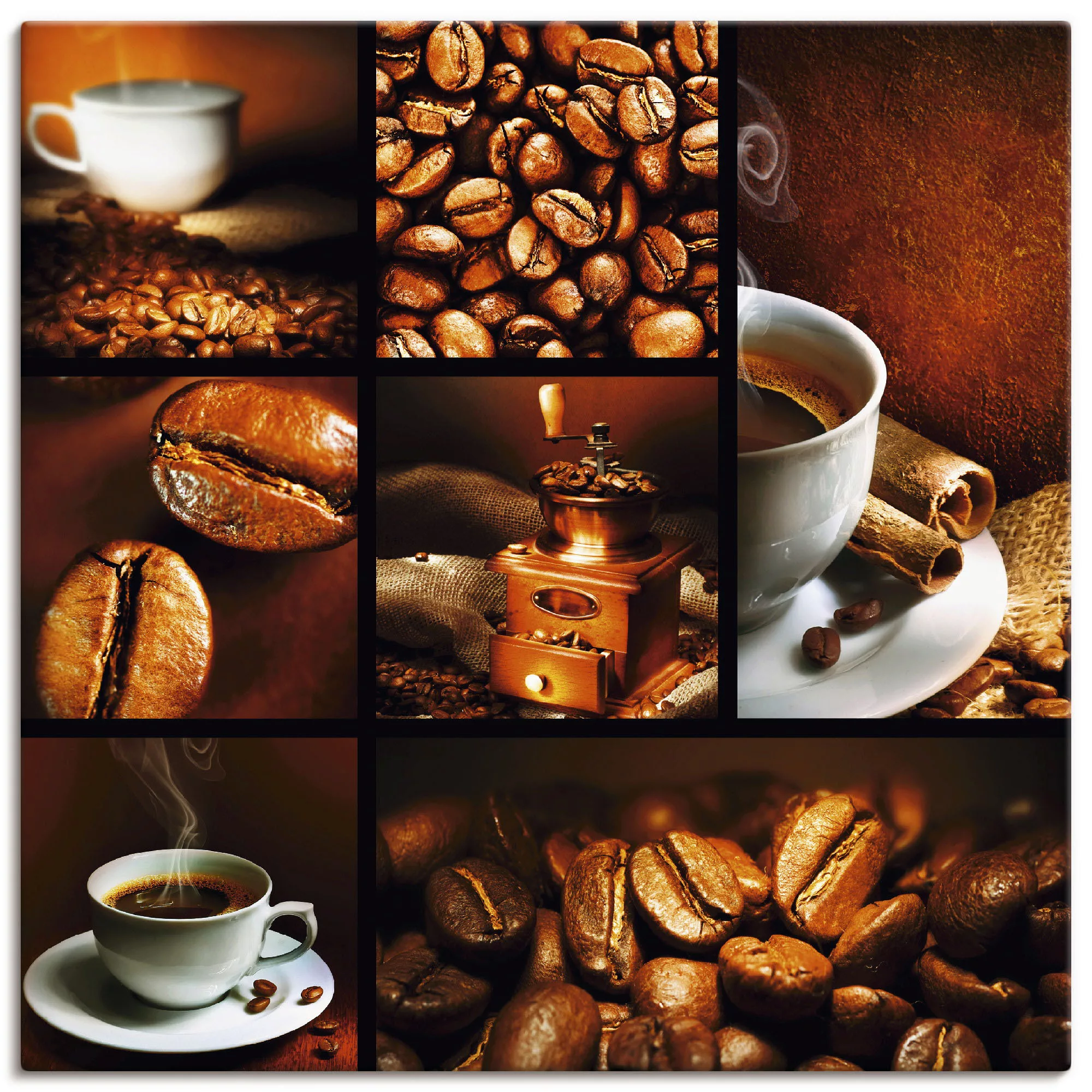 Artland Wandbild »Kaffee Collage«, Getränke, (1 St.), als Leinwandbild, Pos günstig online kaufen