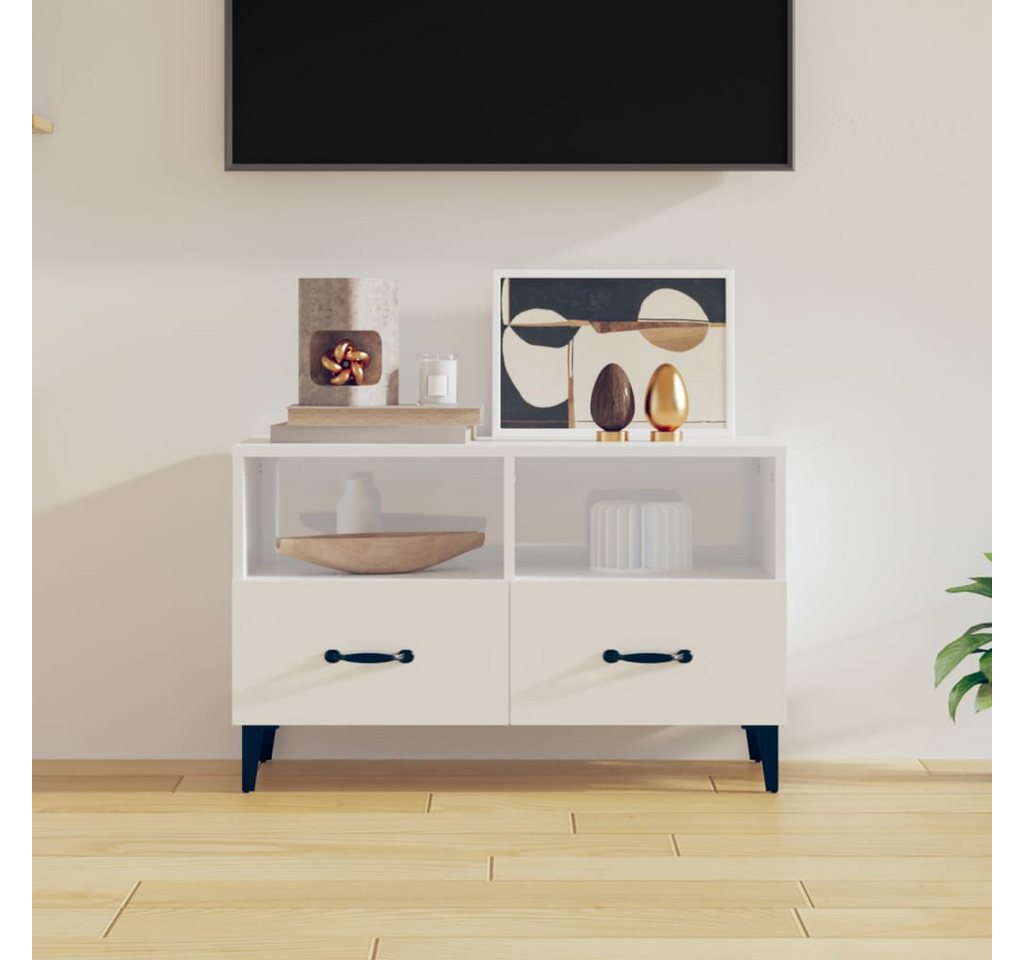 vidaXL TV-Schrank TV-Schrank Hochglanz-Weiß 80x36x50 cm Spanplatte Lowboard günstig online kaufen