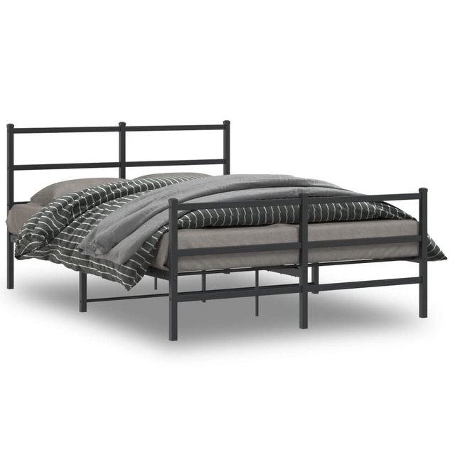 furnicato Bettgestell mit Kopf- und Fußteil Metall Schwarz 140x190 cm (1-tl günstig online kaufen