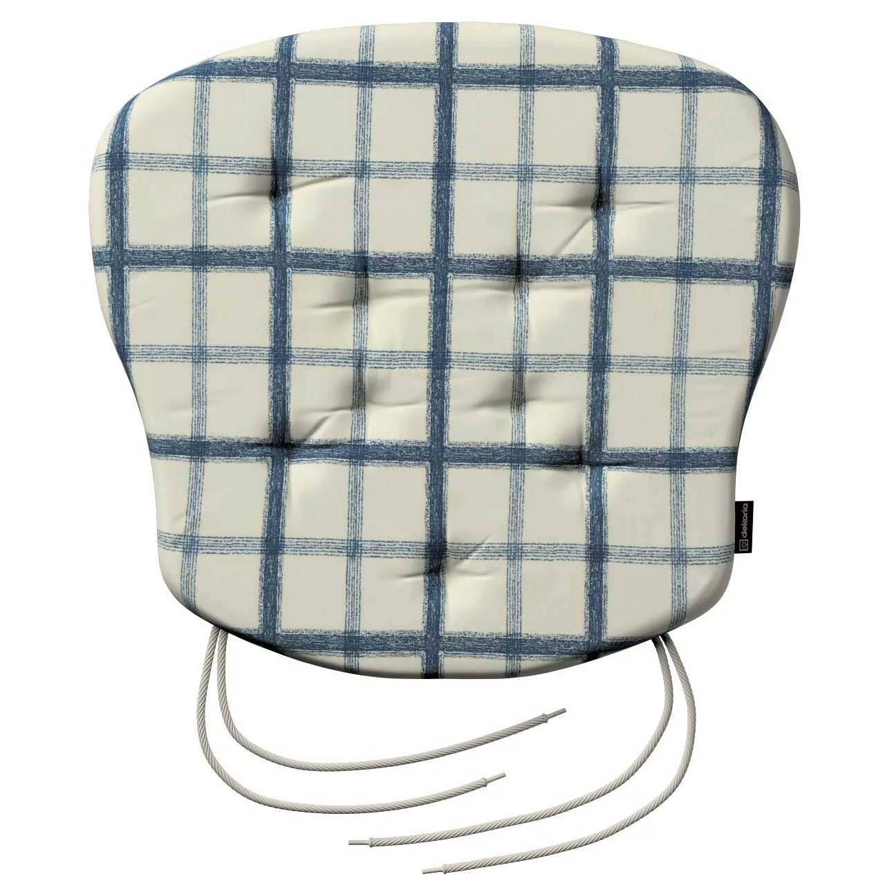 Stuhlkissen Peter mit Bindeschnur, blau-creme, 41x 38 x 3,5 cm, Avinon (131 günstig online kaufen