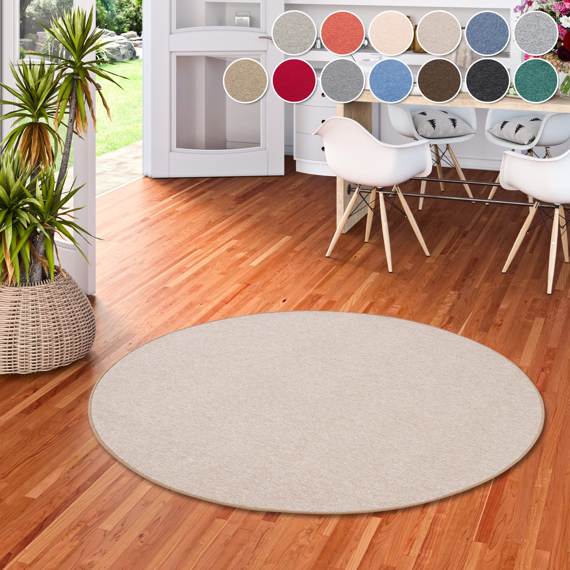 my home Teppich »Fortis, Schlinge, Made in Netherlands«, rund, 5 mm Höhe, U günstig online kaufen