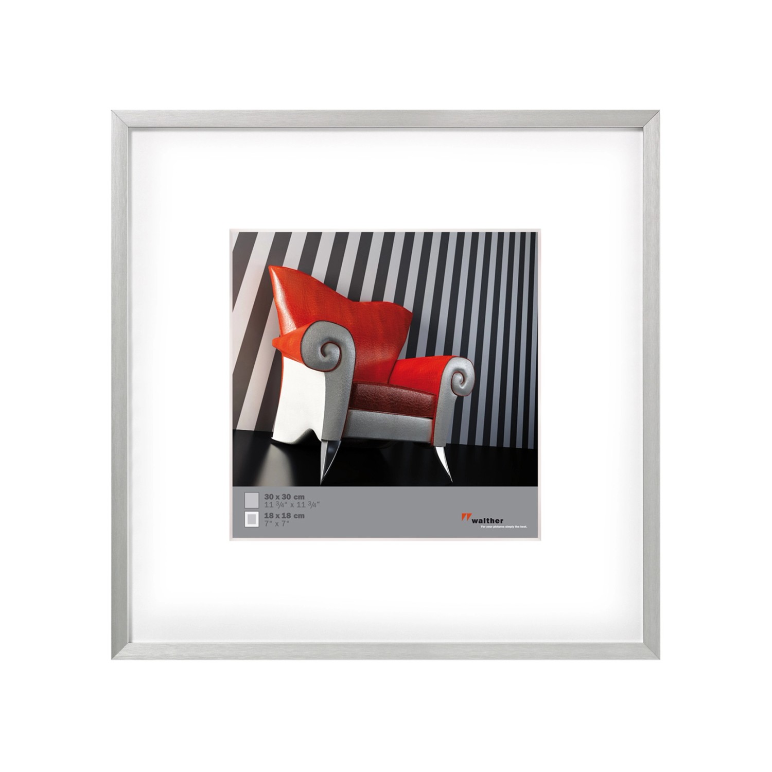 walther design Chair Aluminium Bilderrahmen Silber 20x20 cm AJ220S günstig online kaufen