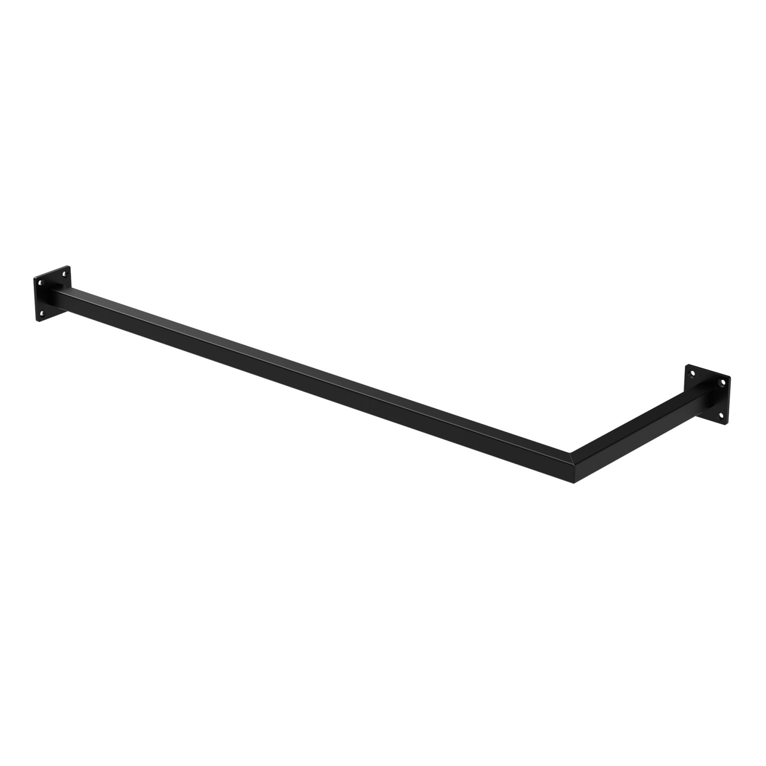 ML-Design Kleiderstange Übereck für die Wand T30cmxB90cm Schwarz aus Stah L günstig online kaufen