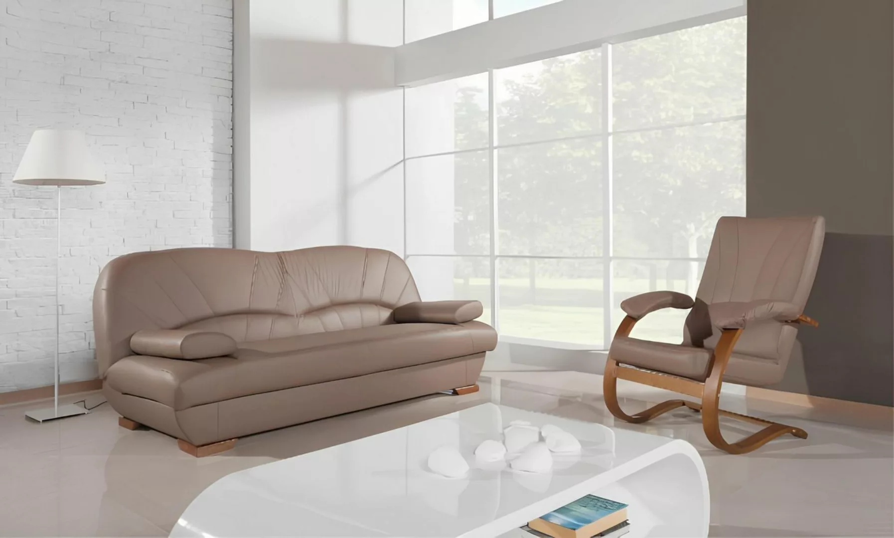 Xlmoebel Sofa Dreisitzer Ledersofa im modernen Design für entspanntes Relax günstig online kaufen