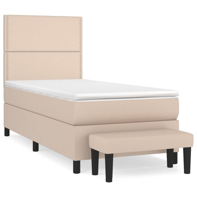 vidaXL Bett Boxspringbett mit Matratze Cappuccino-Braun 80x200cm Kunstleder günstig online kaufen