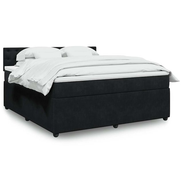 vidaXL Boxspringbett, Boxspringbett mit Matratze Schwarz 180x200 cm Samt günstig online kaufen