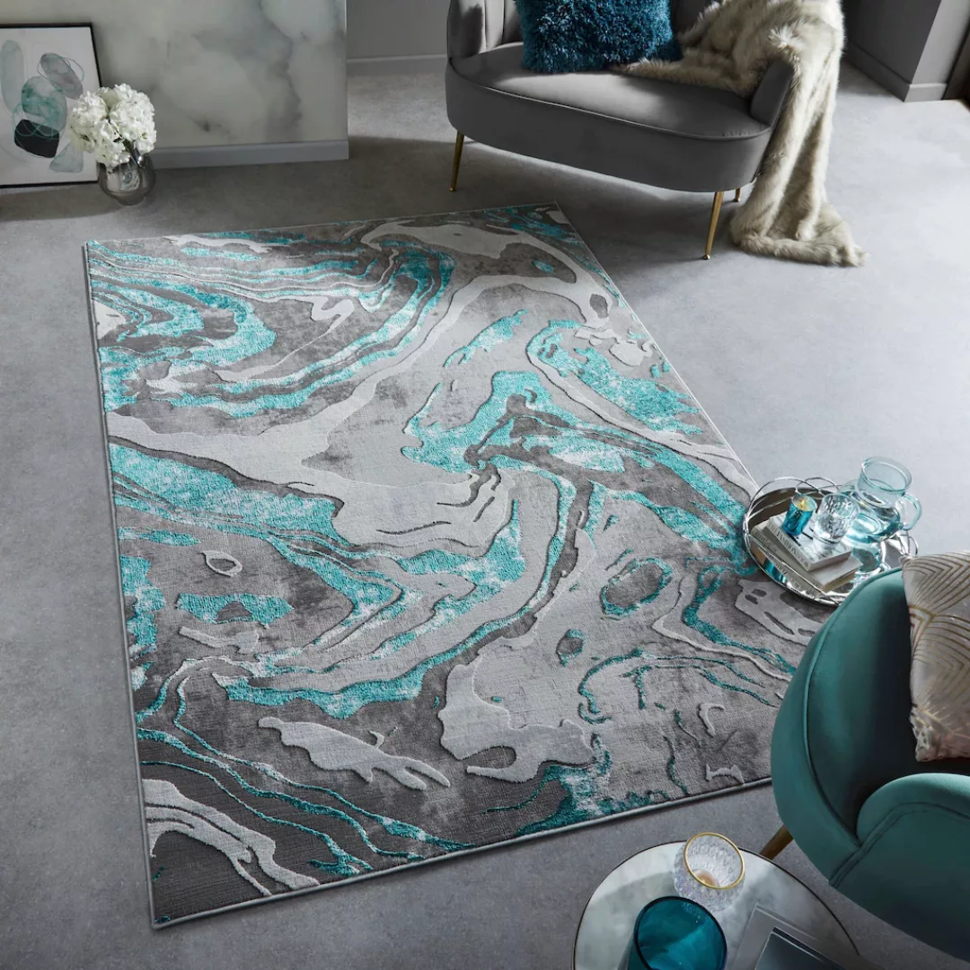 FLAIR RUGS Teppich »Marbled«, rechteckig, dezenter Glanz, mehrfarbig, moder günstig online kaufen