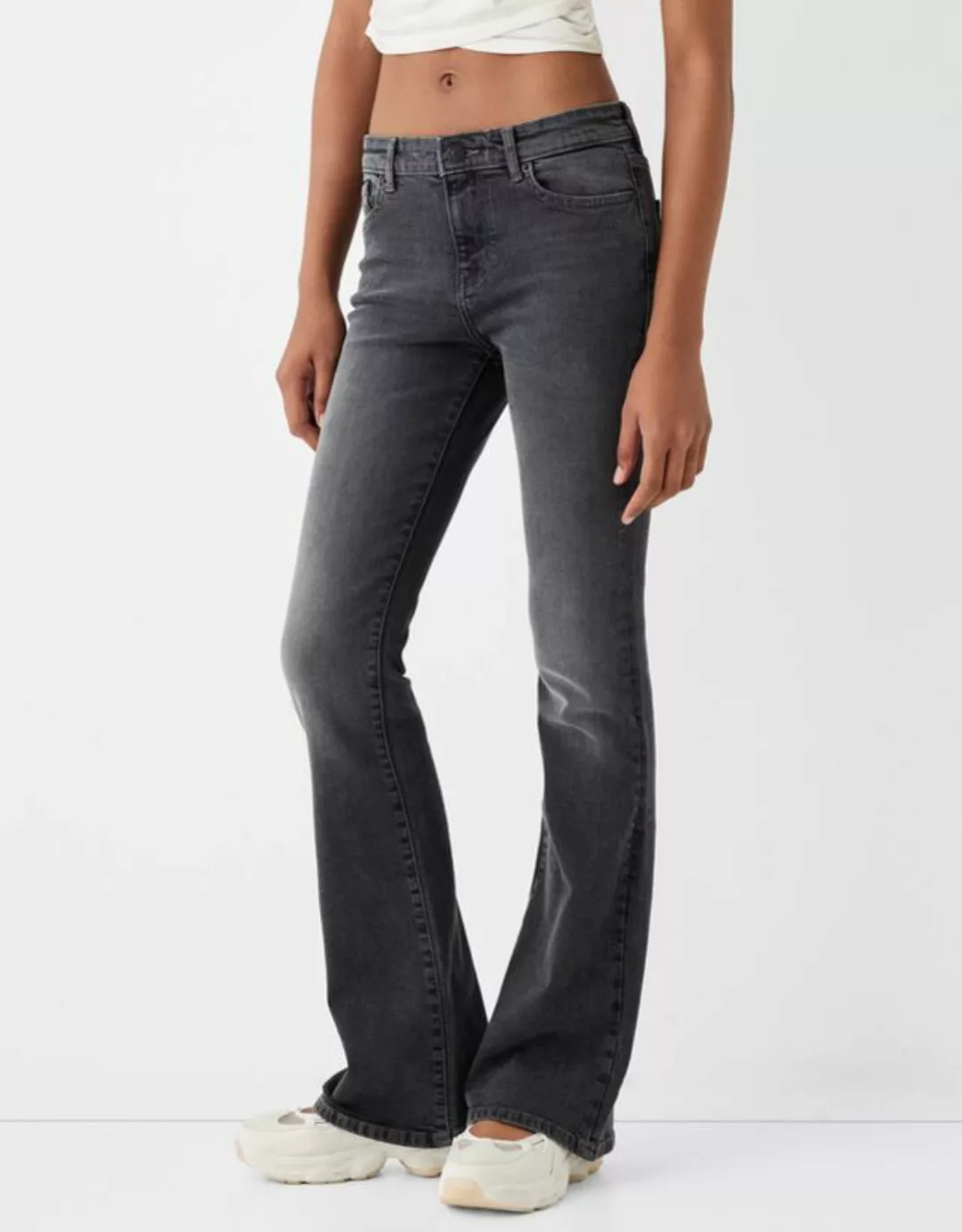 Bershka Jeans-Schlaghose Bskteen 44 Grau günstig online kaufen