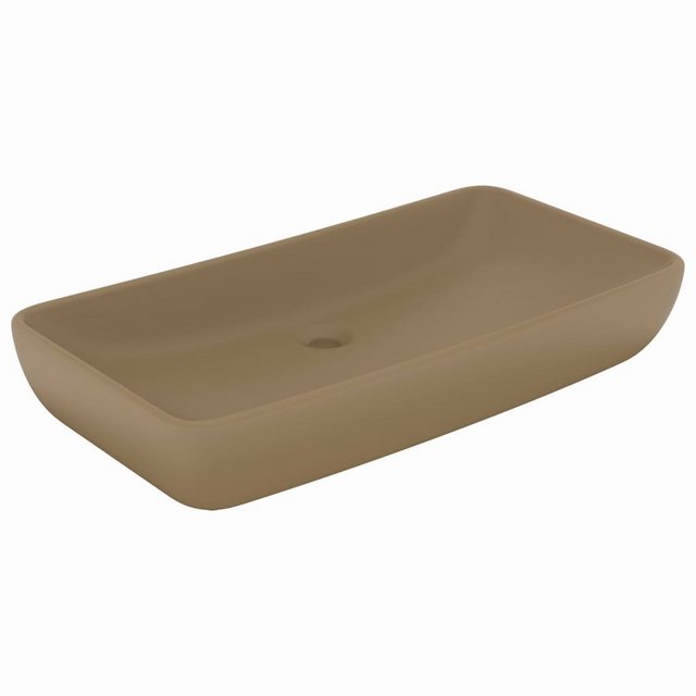 vidaXL Waschbeckenschrank Luxus-Waschbecken Rechteckig Matt Creme 71x38 cm günstig online kaufen