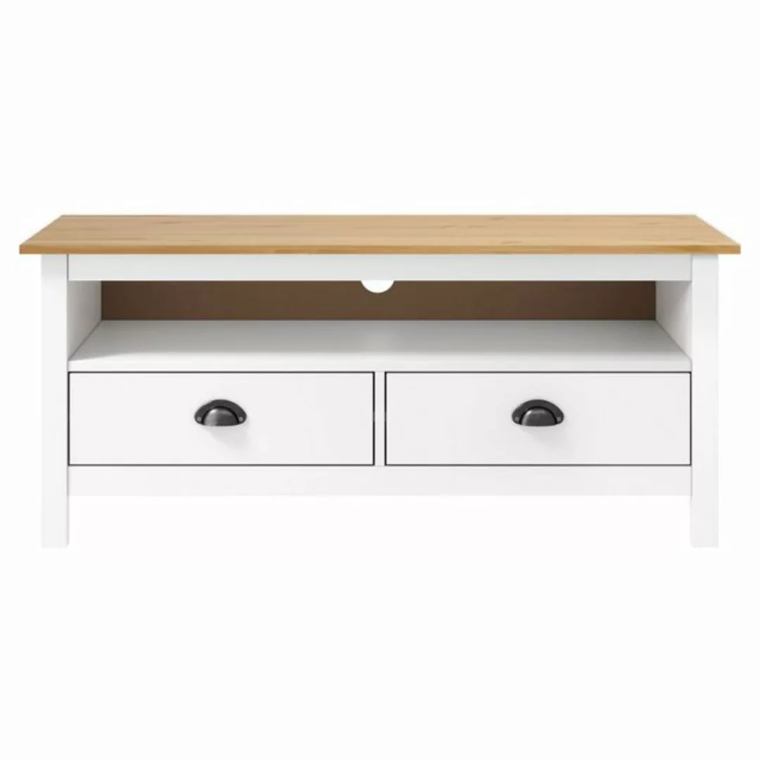 Tv-schrank Hill Range Weiß 110x40x47 Cm Kiefer Massivholz günstig online kaufen