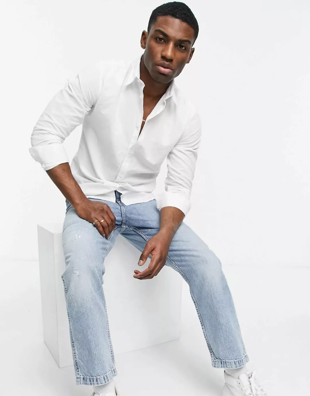Selected Homme – Leinenhemd in Weiß günstig online kaufen