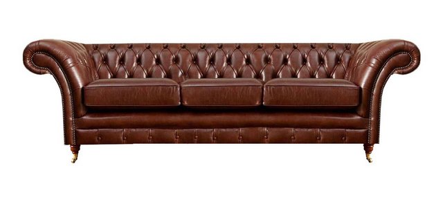 Xlmoebel Sofa Chesterfield Ledersofa mit drei Sitzplätzen Polstermöbel für günstig online kaufen