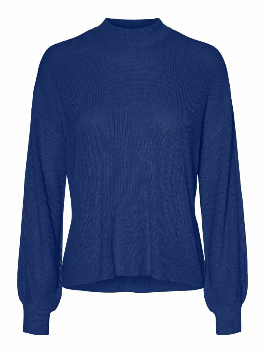 VERO MODA High Neck Langarm Strickpullover Damen Blau günstig online kaufen