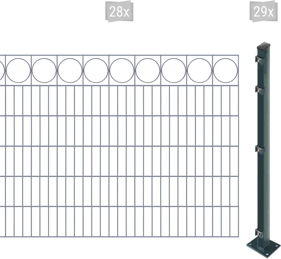 Arvotec Doppelstabmattenzaun "EASY 120 zum Aufschrauben "Ring" mit Zierleis günstig online kaufen