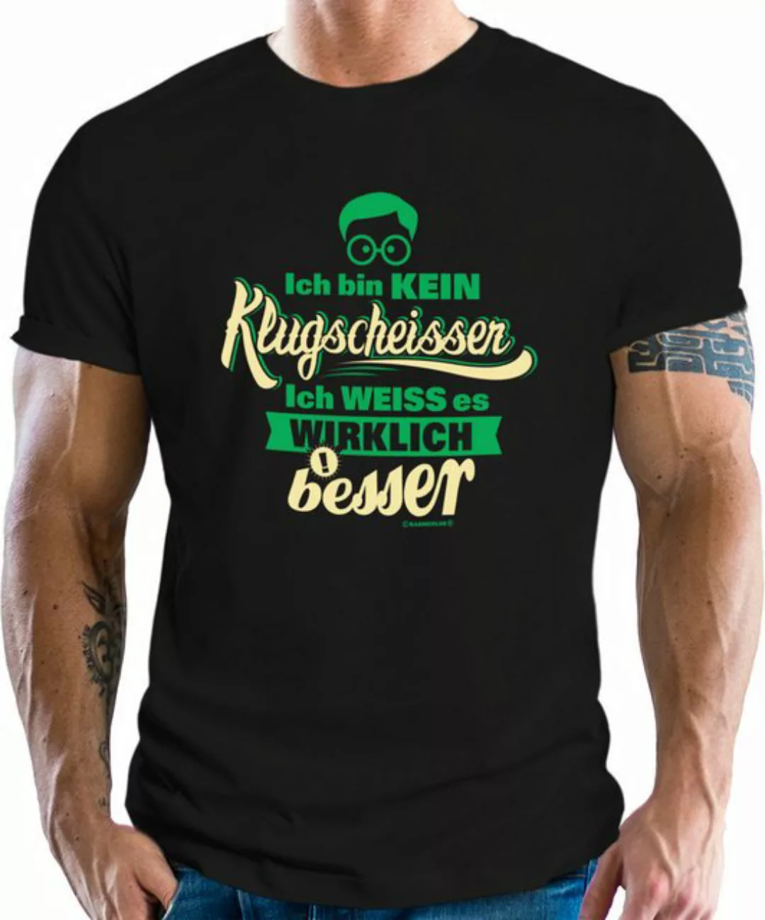 RAHMENLOS® T-Shirt für Besserwisser: ich bin kein Klugscheisser günstig online kaufen