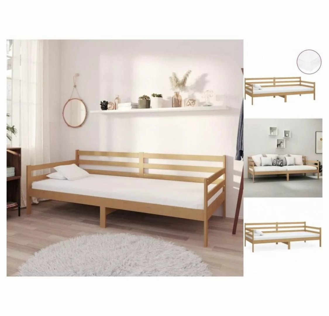 vidaXL Bettgestell Tagesbett Gästebett mit Matratze 90x200 cm Honigbraun Ma günstig online kaufen