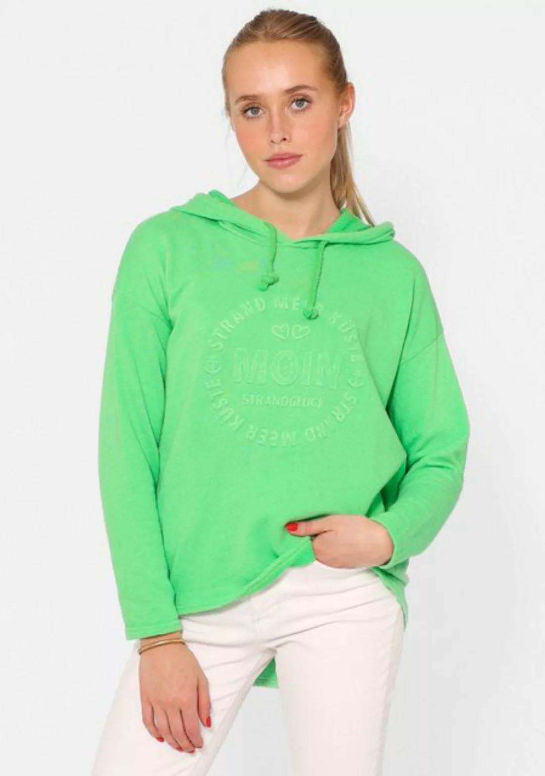 Zwillingsherz Hoodie mit "MOIN"-Stempeldruck günstig online kaufen