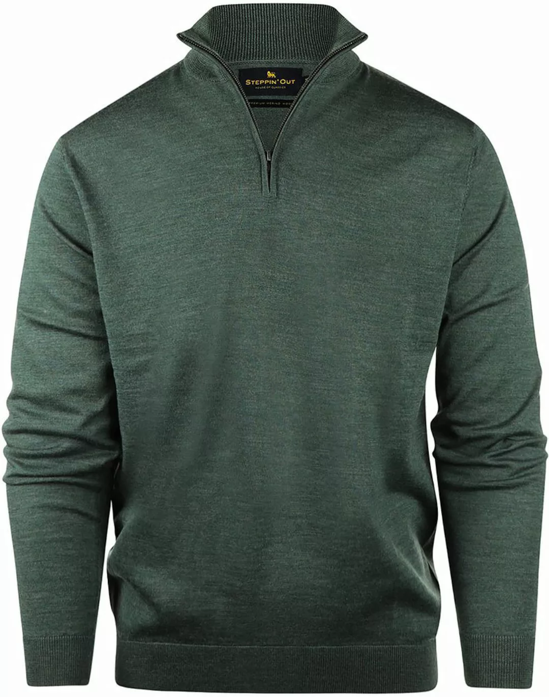 Steppin' Out Half Zip Pullover Merinowolle Sage Grün - Größe L günstig online kaufen