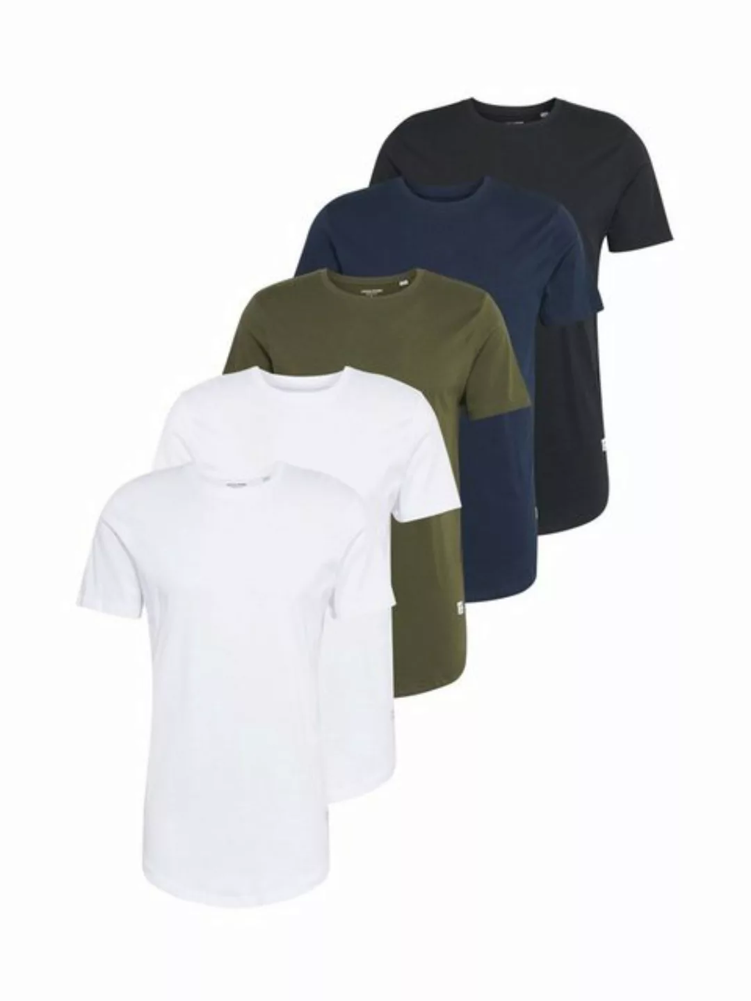 Jack & Jones Herren Rundhals T-Shirt JJENOA Regular Fit 5er Pack günstig online kaufen