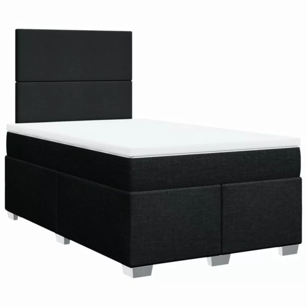 vidaXL Bett Boxspringbett mit Matratze Schwarz 120x190 cm Stoff günstig online kaufen