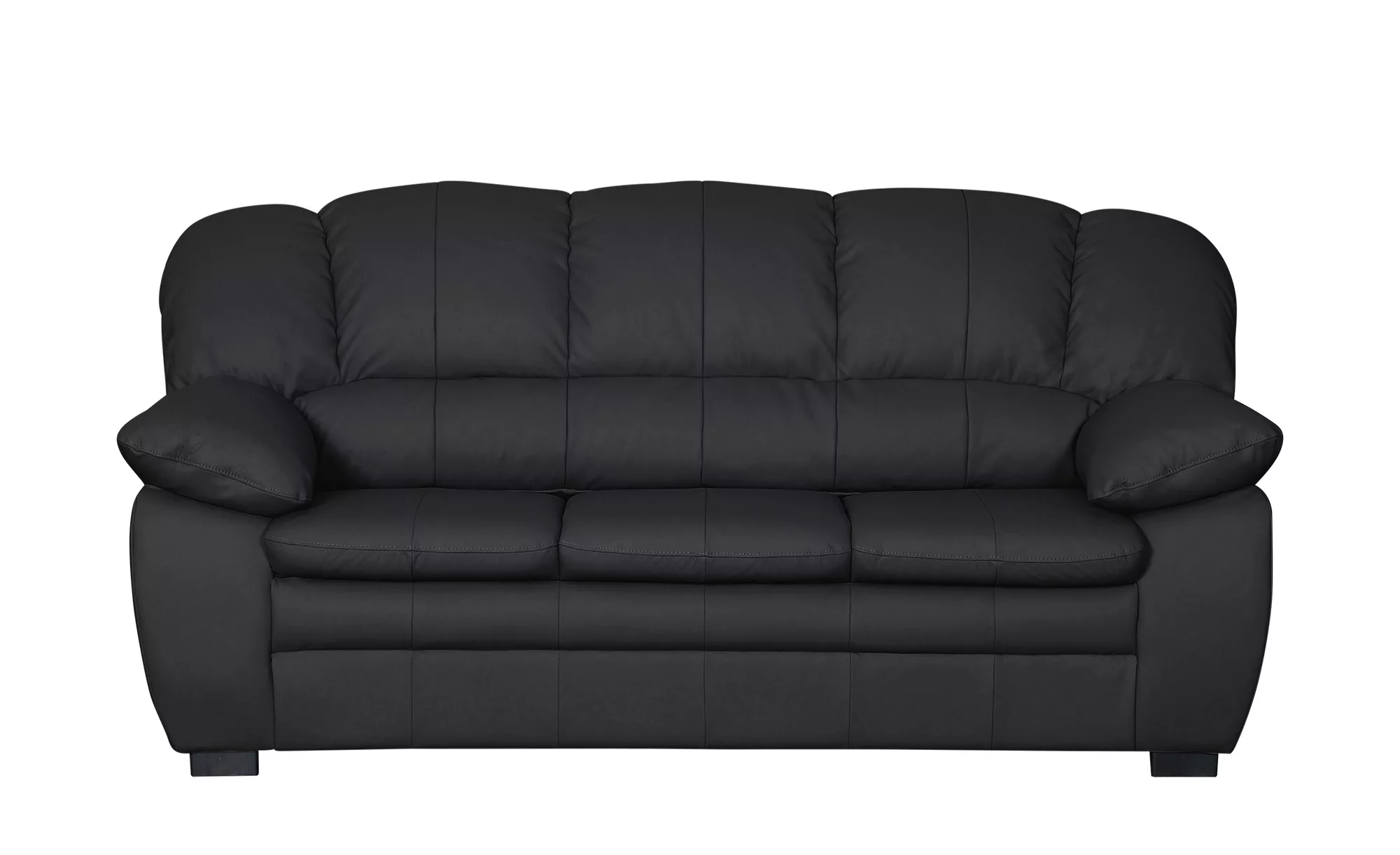 uno Ledersofa  Casino - schwarz - 191 cm - 88 cm - 92 cm - Polstermöbel > S günstig online kaufen