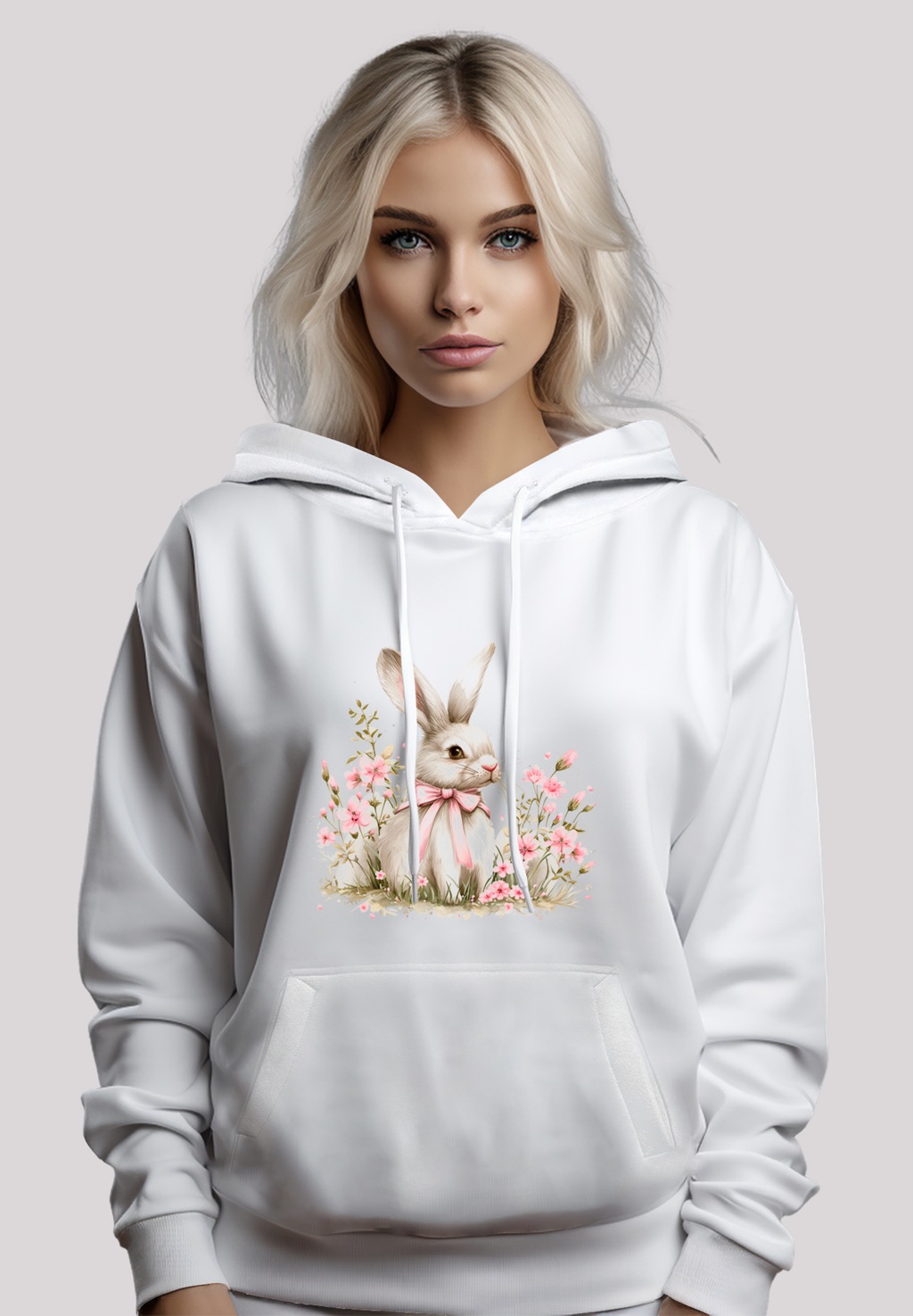 F4NT4STIC Kapuzenpullover "Niedlicher Osterhase mit Blumen", Premium Qualit günstig online kaufen