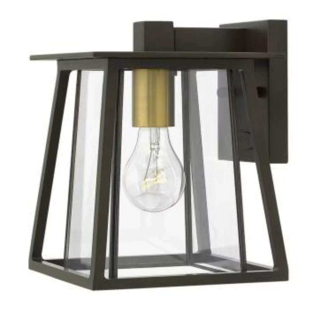 Außenleuchte Modern in Bronze Alu Glas IP44 E27 günstig online kaufen