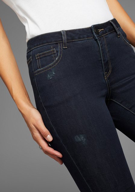 Arizona Bootcut-Jeans Ultra-Stretch ausgestellte Beinform, modischer Used-L günstig online kaufen