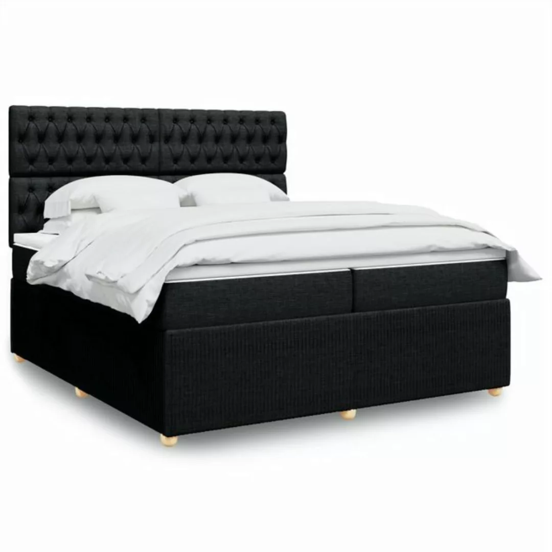 vidaXL Boxspringbett, Boxspringbett mit Matratze Schwarz 200x200 cm Stoff günstig online kaufen