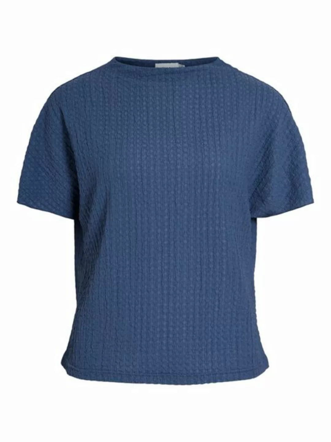 Vila Blusenshirt Blusenshirt Hoch Geschlossener Ausschnitt 7775 in Blau günstig online kaufen