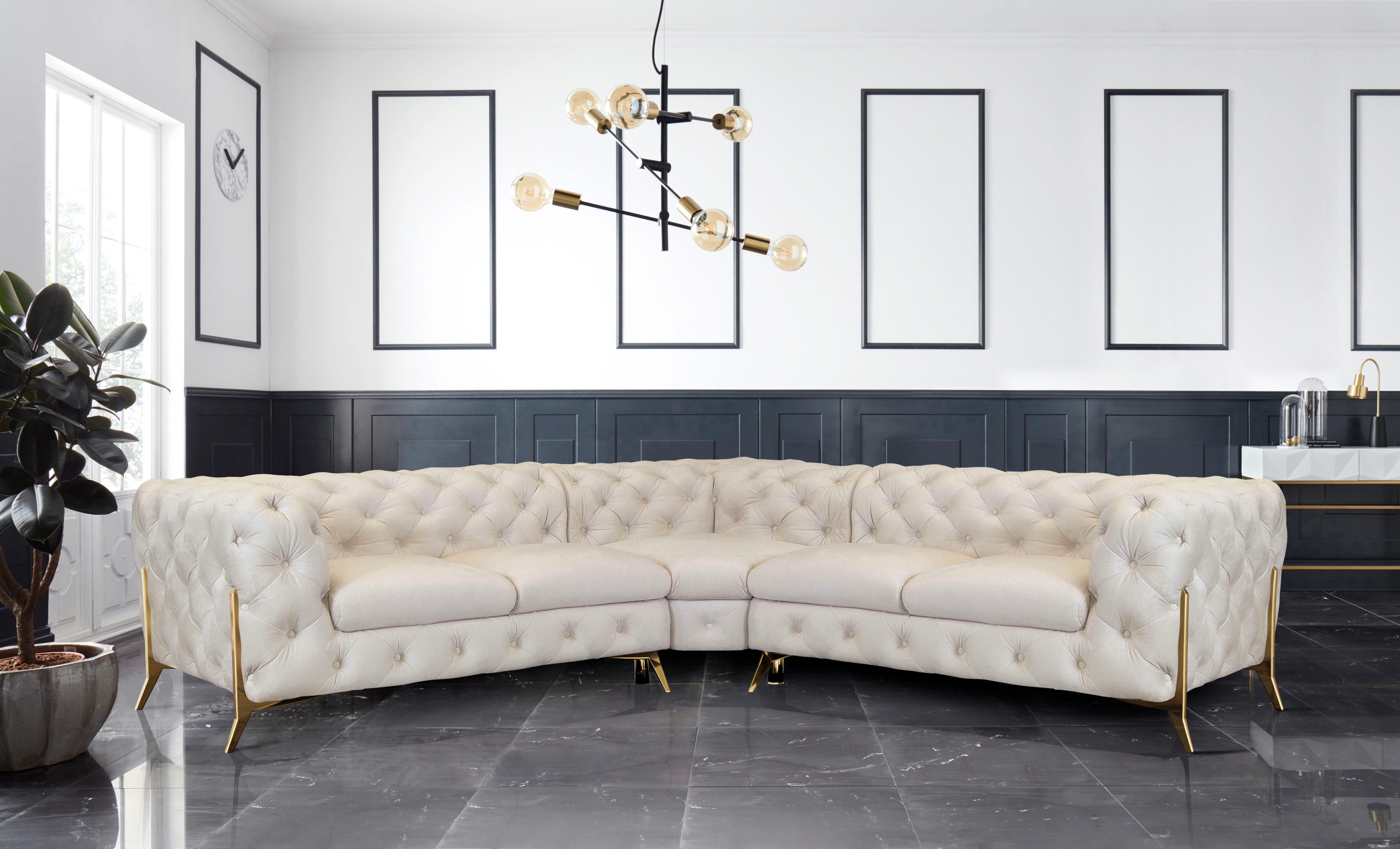 Leonique Chesterfield-Sofa "Amaury L-Form" günstig online kaufen