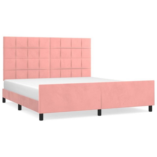 vidaXL Bettgestell Bettrahmen mit Kopfteil Rosa 160x200 cm Samt Bett Bettge günstig online kaufen