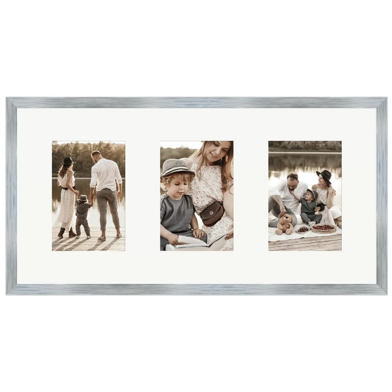 WANDStyle Galerierahmen G950 in Silber 25 x 50 cm für 3 Bilder im Format 10 günstig online kaufen