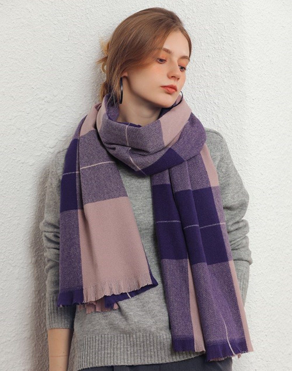 XDeer Wollschal Damen Schal,kuschelweich Karo,Winter Schal günstig online kaufen