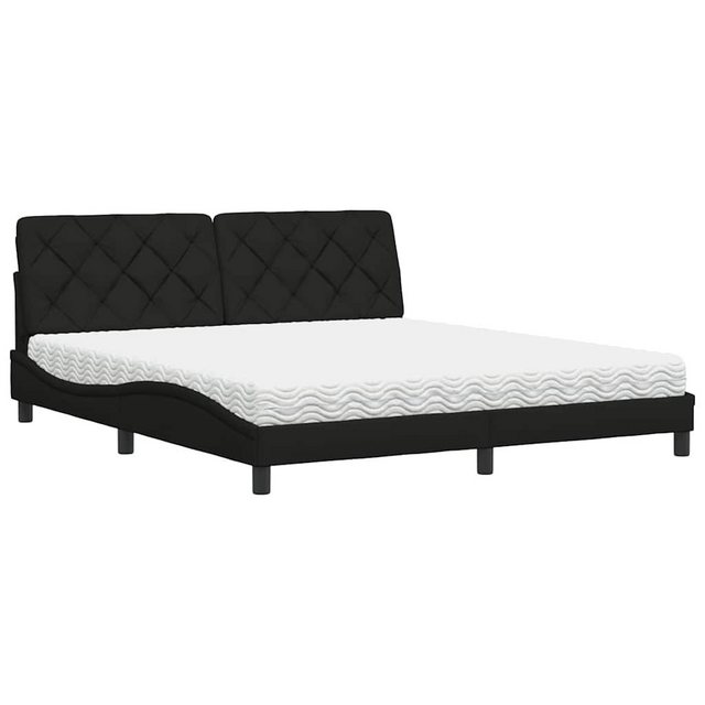 vidaXL Bett Bett mit Matratze Schwarz 180x200 cm Stoff günstig online kaufen